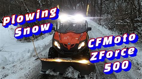 Snow Plowing CF Moto Zforce 500 YouTube