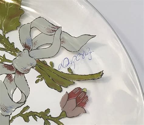 Vintage Signed Dorothy Thorpe Wildflowers Ribbon Oval Glass Etsy