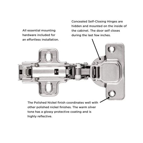 Hinge Concealed Full Overlay Frameless Soft Close Hickory Hardware