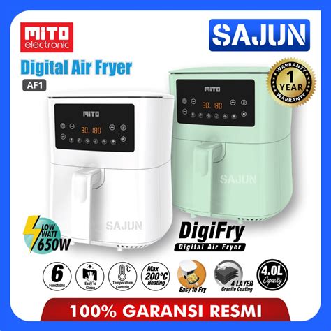 Jual Air Fryer Mito Af Deep Fryer Digital Liter Low Watt Digifry Af