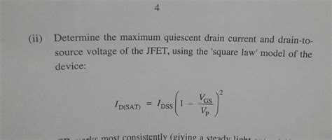 Solved A Figure 1 Shows A Single Stage Jfet Amplifier