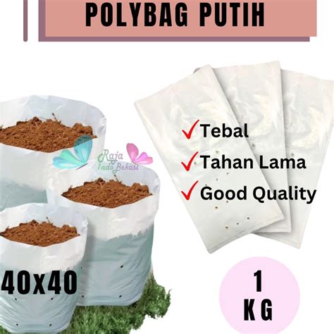 Jual DhC 1KG Garden Of Love POLYBAG 4x4 PUTIH Tebal Polibek Polibag