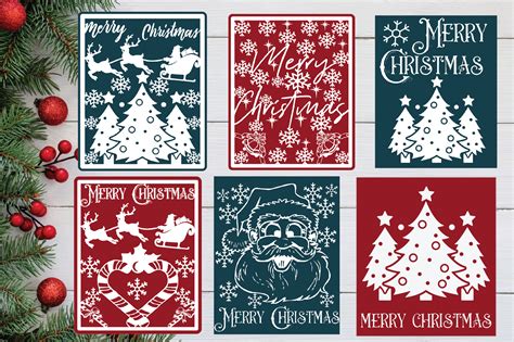 Merry Christmas Card Svg Bundle Graphic by Creative Art · Creative Fabrica