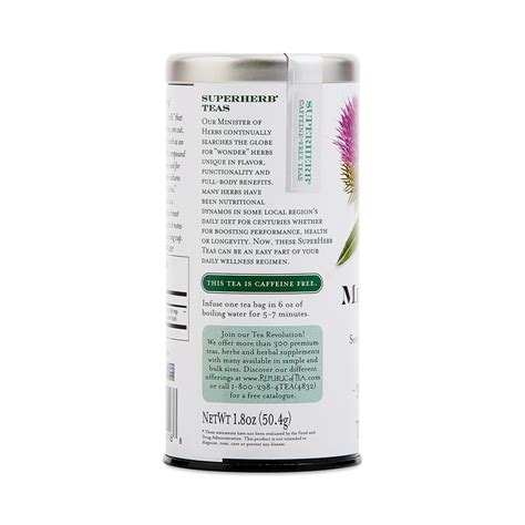 The Republic Of Tea Organic Milk Thistle Superherb Tea Thrive Market