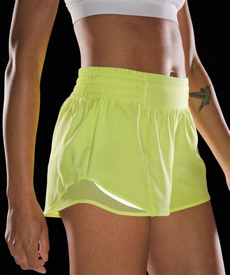 Lululemon Hotty Hot High Rise Lined Short Electric Lemon Lulu