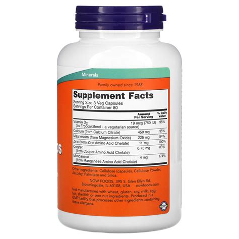 Now Foods Calcium Citrate Caps 240 Veg Capsules Iherb