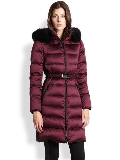 Burberry Furtrimmed Puffer Coat In Deep Purple Purple Lyst