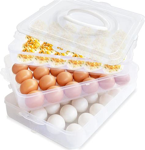 Tian Chen Egg Storage Container For Refrigerator 3 Layer Deviled Egg Tray