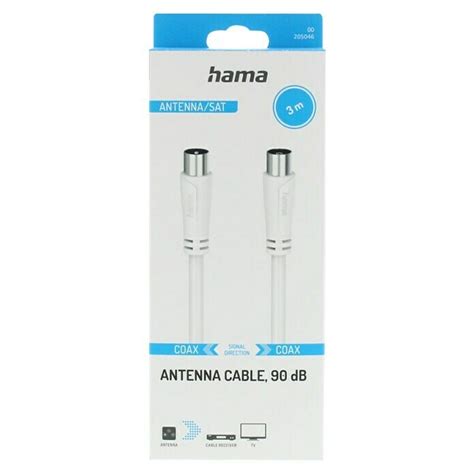Hama Antennen-Anschlusskabel (3 m, Weiß, 90 dB, Koax-Stecker, Koax ...