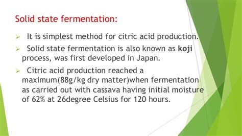 Citric Acid Production