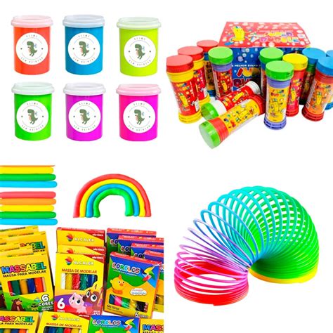 Brinquedo Lembrancinha - Kit 20 Brinquedo Lembrancinha Slime Sacolinha Surpresa Mola Maluca ...
