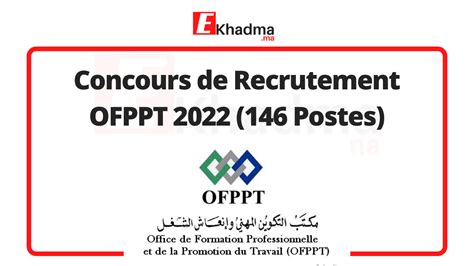 Concours De Recrutement Ofppt Postes Ekhadma