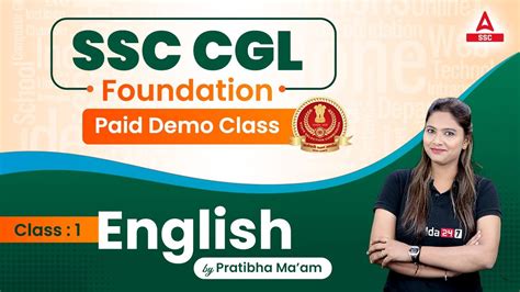 SSC CGL Foundation SSC CGL English Paid Demo Class 1 By Pratibha