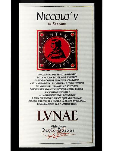 Lunae Niccol V Colli Di Luni Rosso Vivino