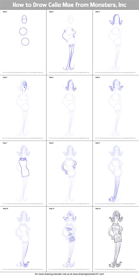 How to Draw Celia Mae from Monsters, Inc (Monsters, Inc) Step by Step ...