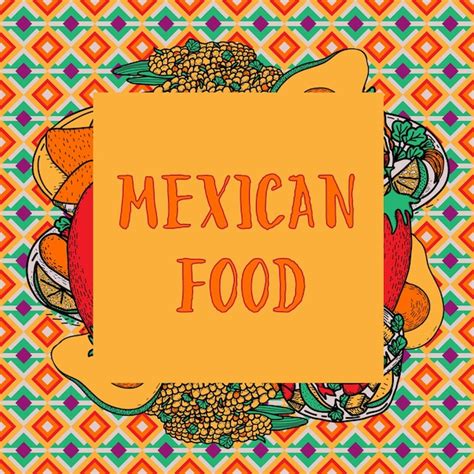 Banner de comida mexicana vectorial ilustración de comida