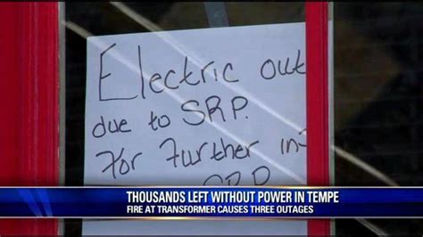 SRP: Power restored after transformer fire caused outage in Tempe | FOX ...