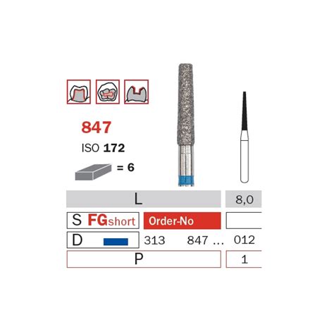 Diamond Bur FG 014 Short Medium Truncated Cone ISO 172