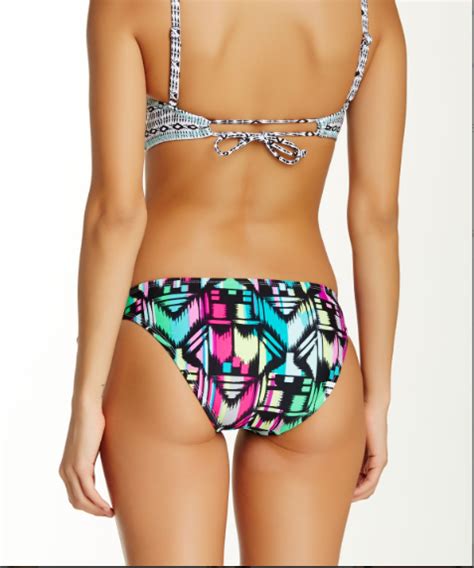 The Bikini Lab Disco Side Tie Hipster Bikini Swim Bottom Black Multi