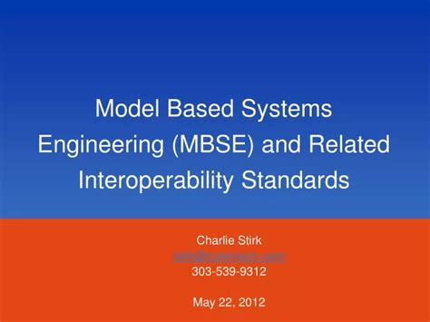 Ppt Model Based Systems Engineering Mbse And Related