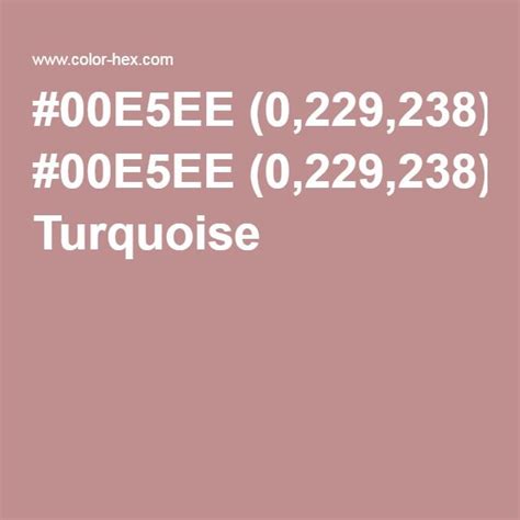 #00e5ee Color Hex Turquoise 2 | Turquoise, Color, Css colours