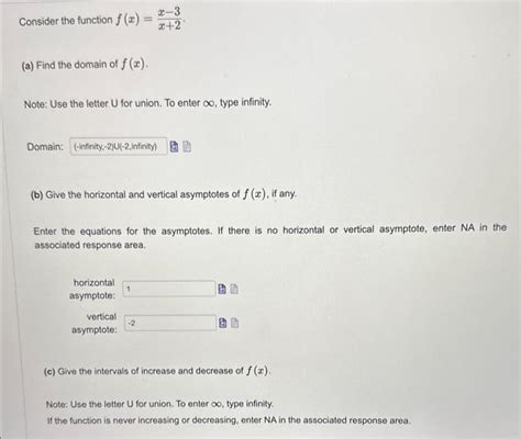 Solved Consider The Function Fxx2x−3 A Find The