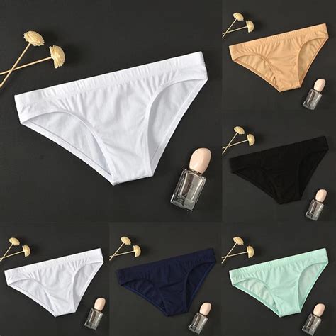MODA TUTTE LE Stagioni Uomo Slip Intimo Bikini Elasticizzati Profondamente Alzati EUR
