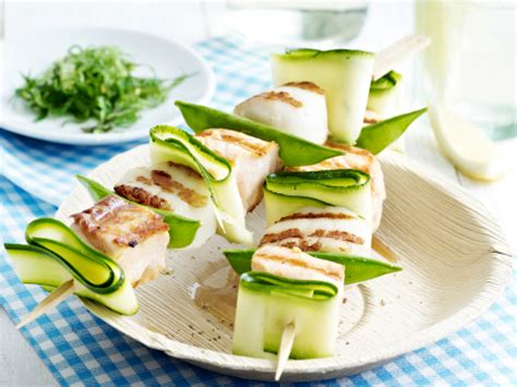 Spiesjes Van Zalm Sint Jakobsvruchten En Courgette Libelle Lekker