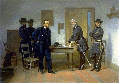 Lee Surrendering To Grant At Appomattox Painting Alonzo Chappel Oil