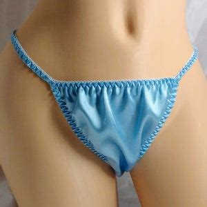 Baby Blue Satin String Bikini Classic Joe Boxer Style Etsy