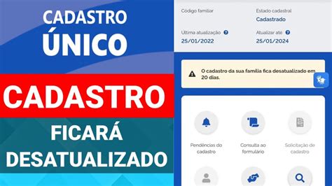 NOVA MENSAGEM CADASTRO ÚNICO FICARÁ DESATUALIZADO EM JANEIRO DE 2024