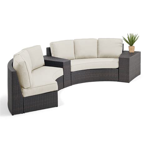 San Lucas Outdoor Wicker with Cushions 4 Piece Contour Sectional - Fortunoff Backyard Store