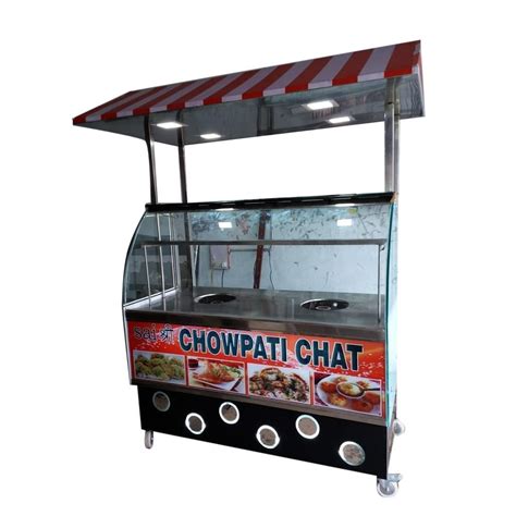 7 Feet Stainless Steel Chat Display Counter For Street Food Stall At