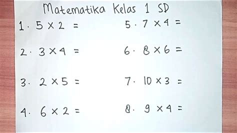 Belajar Matematika Kelas 1 Sd Tentang Perkalian Bilangan Youtube