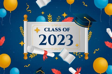 Free Vector Gradient Text Illustration For Class Of 2023 Graduation