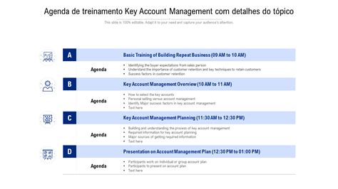 Os Principais Modelos De Agenda De Treinamento Exemplos E Amostras