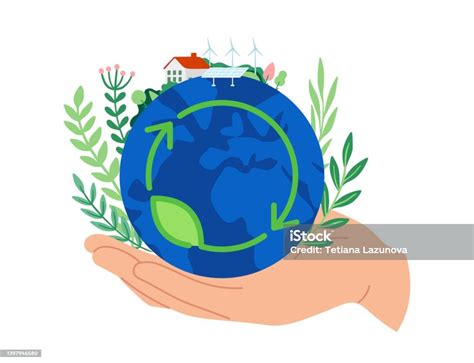 Save The Earth Concept Hand Holding Planet Protecting Environment