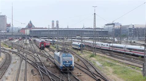 Trains in the Rail Yard of the Munich Central Station in Germany Stock ...