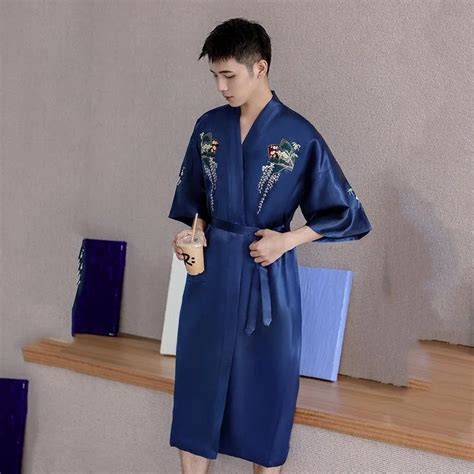 Robe De Chambre Homme Satin Maison Kimono