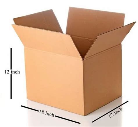 Brown Rectangular 5 Ply Plain Corrugated Packaging Box Size LXWXH