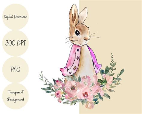 Flopsy Bunny Png Peter Rabbit St Birthday Png Peter Rabbit Floral