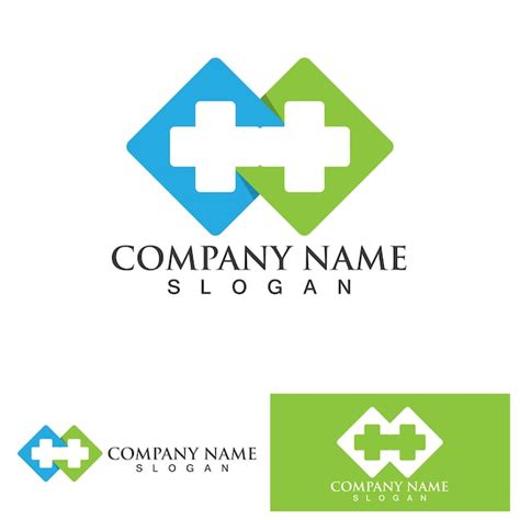 Logotipo y símbolo del hospital Vector Premium