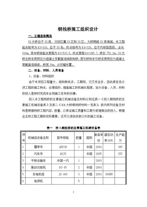 厦门某钢栈桥施工组织设计施工组织设计土木在线