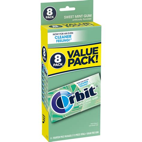 Orbit Sweet Mint Sugar Free Chewing Gum Value Pack 112 Ct Bag