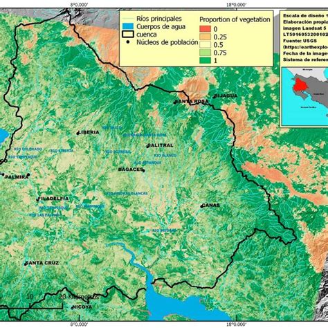 Índice de Vegetación Diferencial Normalizado o NDVI de la cuenca del