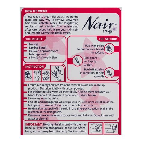 Order Nair Pretty Mini Wax Strips For Body Bikini Sensitive Areas With Chamomile Cherry