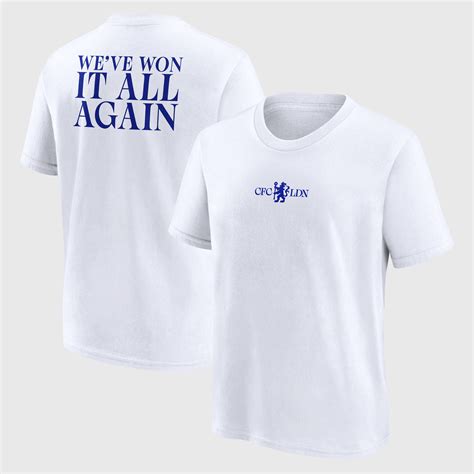 Chelsea We've Won It All 'Again' Graphic T-Shirt - White - Kids | Rebel