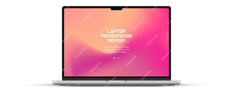 Premium Vector 3d Laptop Mockup Front View Isolated On White Background Notebook Device For Ui