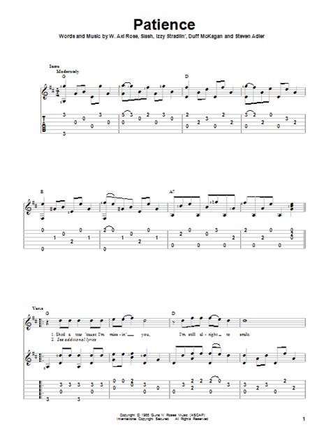 Patience by Guns N' Roses - Solo Guitar - Guitar Instructor