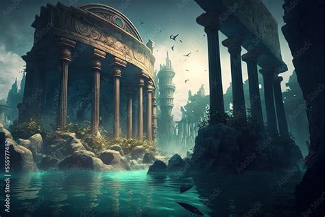 The Lost City Of Atlantis Illustration Featuring Mythical Abandoned